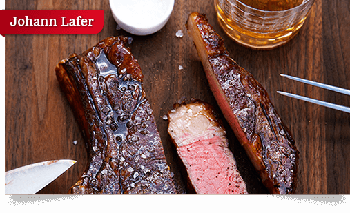 American Rib-Eye-Steak mit Bourbon-Lack
