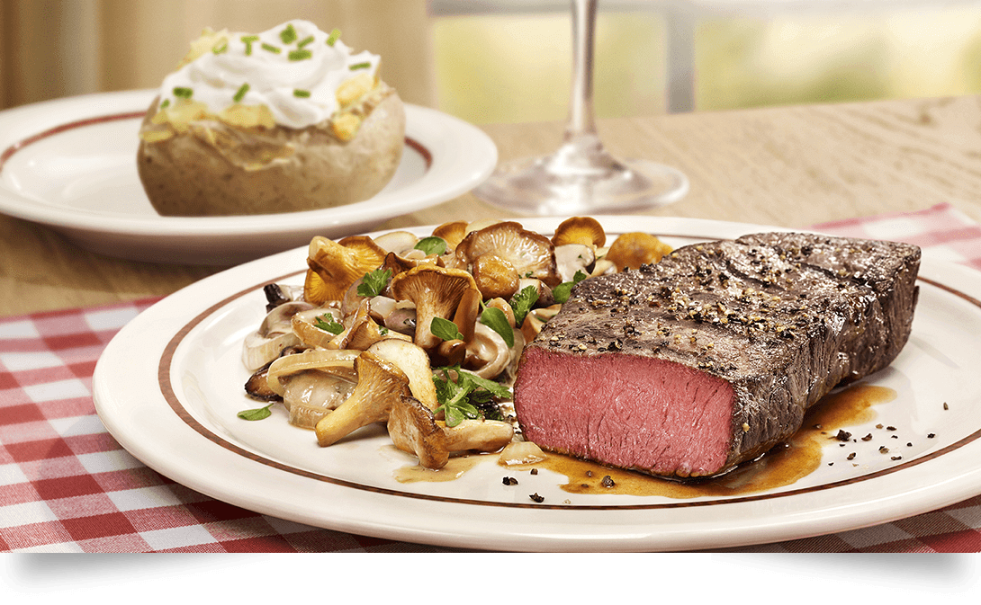 Huftsteak mit Pilzgemüse