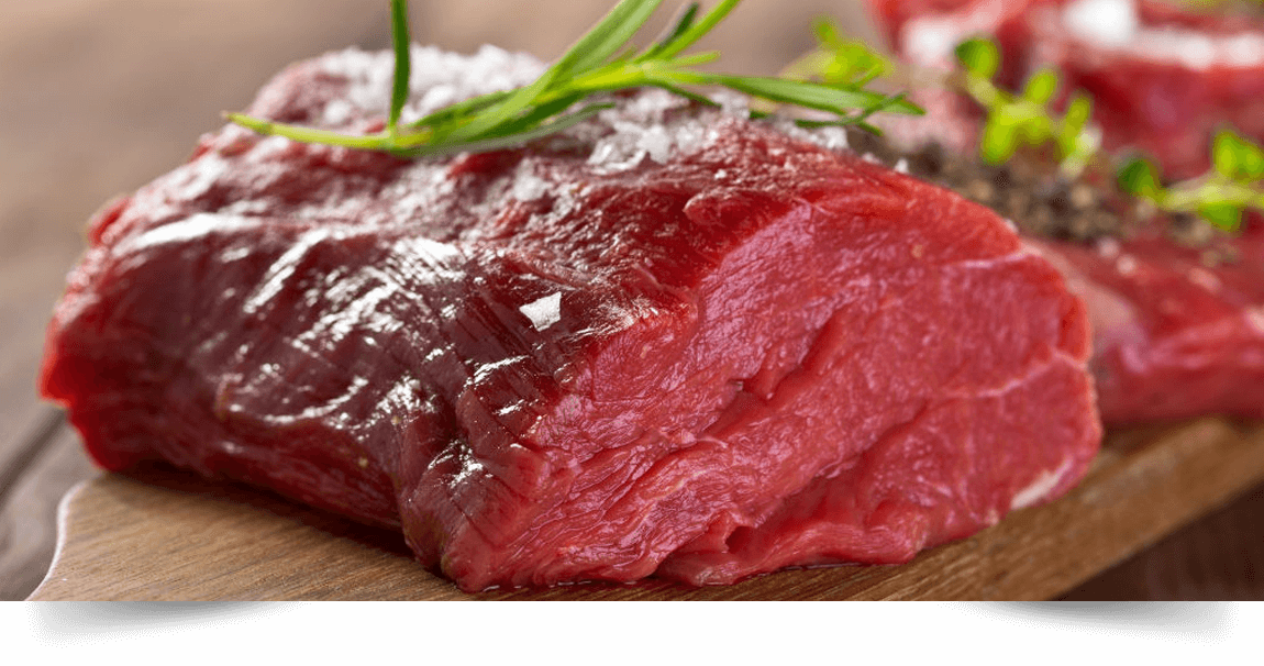 Frisches Rindfleisch, perfekt in Form und Farbe