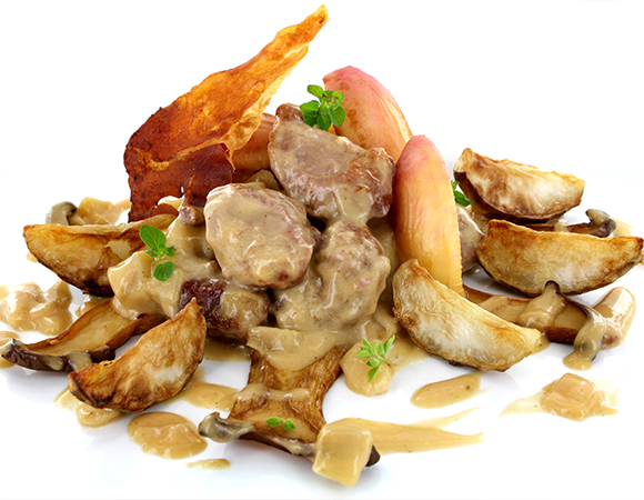 Spanferkelbäckchen in Cidre-Sahnesauce 1