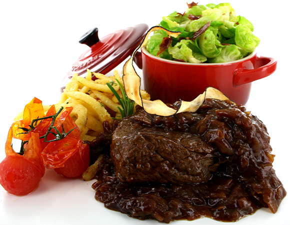 Zwiebelrostbraten – Sous vide gegart in kräftiger Zwiebelsauce 1