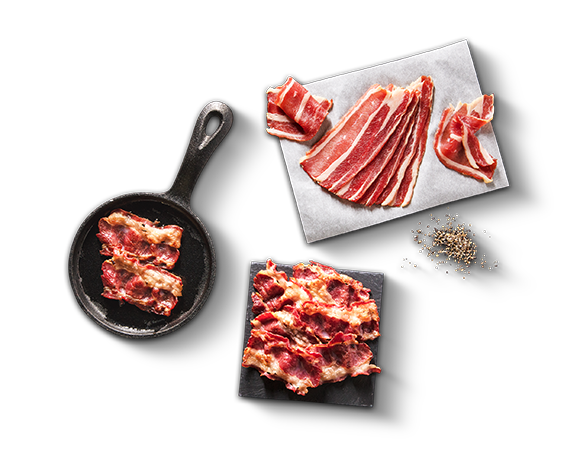  Beef Bacon, geschnitten – gepökelt & über Buchenholz geräuchert