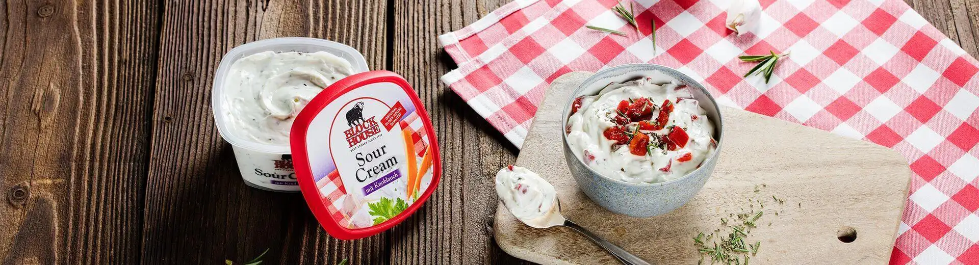 Sour Cream Knoblauch mit Paprika und Rosmarin